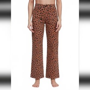 Leopard Print Wide-Leg Pants